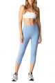 Light Blue Capri Yoga Leggings with Mesh Panels